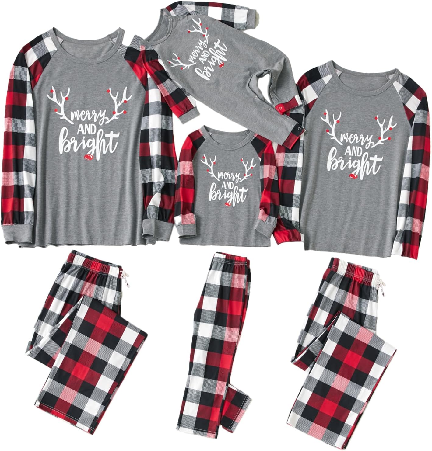 IFFEI family Christmas pajama matching set front view