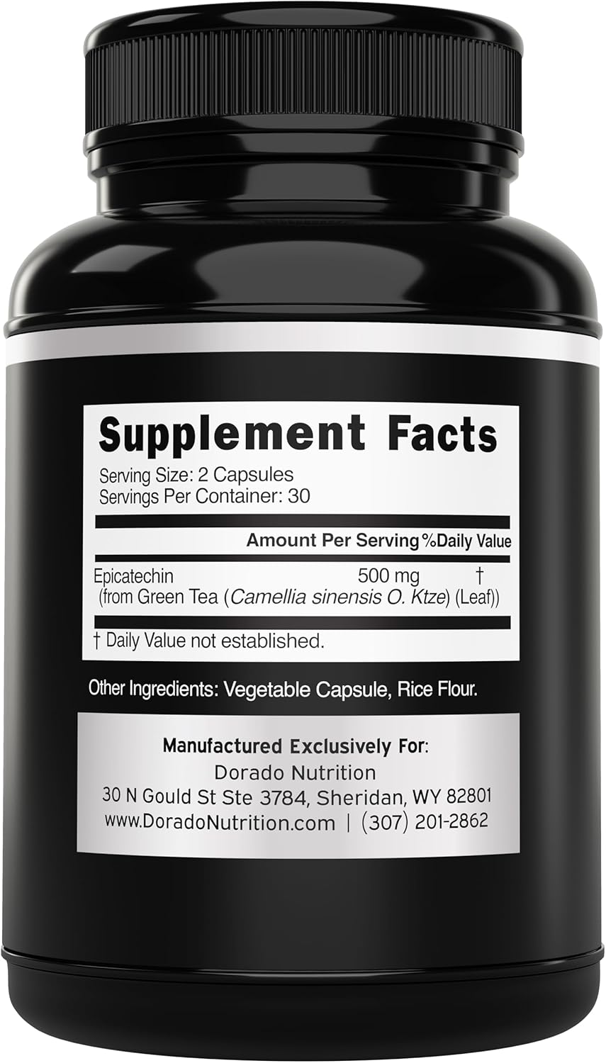 Dorado Nutrition Epicatechin 60 capsules bottle label