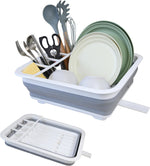 MontNorth collapsible dish drying rack front view organizer