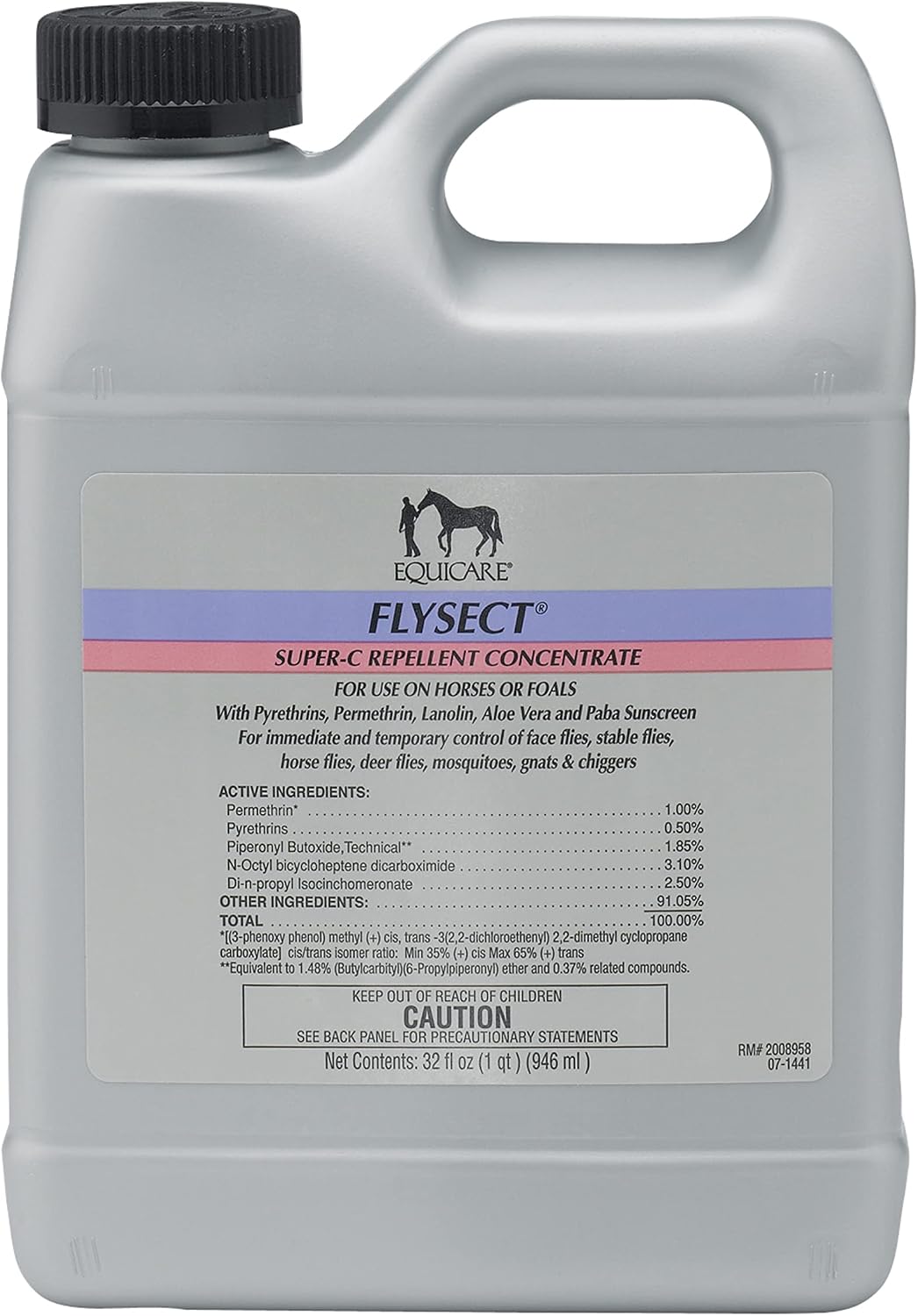 Farnam Equicare Flysect Super-C Fly Control Concentrate front view bottle for horse insect protection