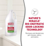 Nature's Miracle carpet shampoo bottle showing bio-enzymatic technology label