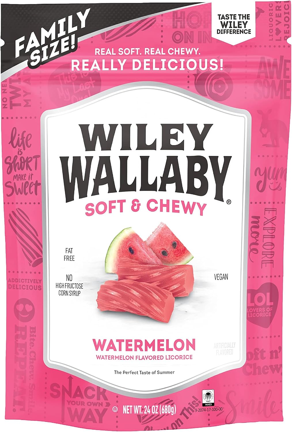 Wiley Wallaby ten ounce variety pack premium snack packaging.