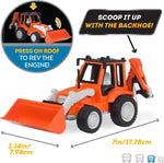 Driven by Battat construction vehicle with fold out support legs