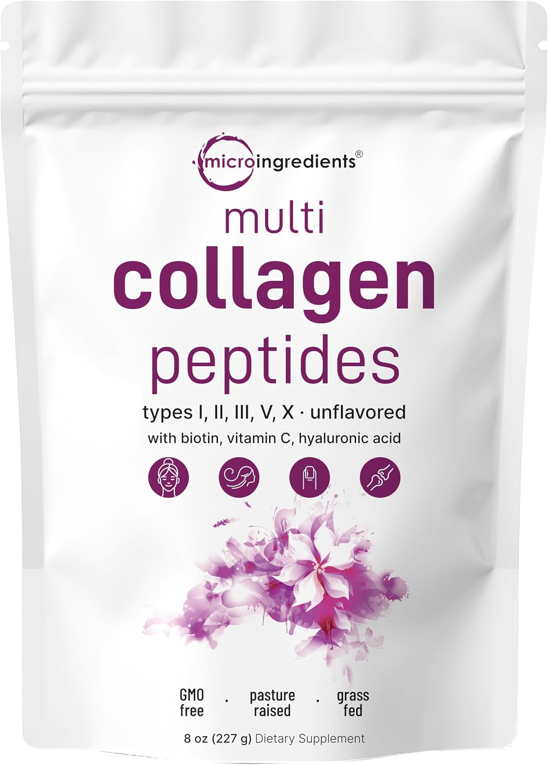 Micro Ingredients multi collagen peptides powder jar front view