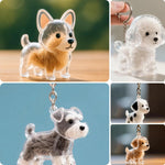 Poodle shaped dog hair memory bottle showcasing DIY pet fur collection capsule