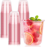 KesaPlan Pink Plastic Cups front view for elegant party table settings.