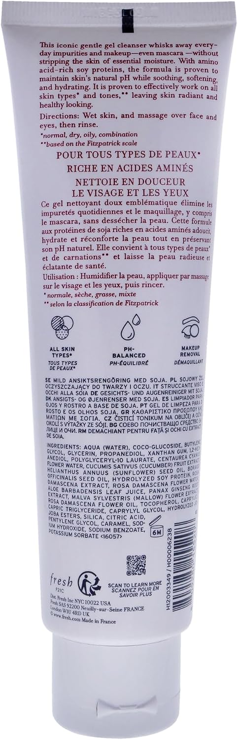 Fresh Soy Face Cleanser gel formula texture close up view