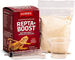 Fluker's Repta Boost critical care kit showing the powder container alongside the included syringe and measuring tools.