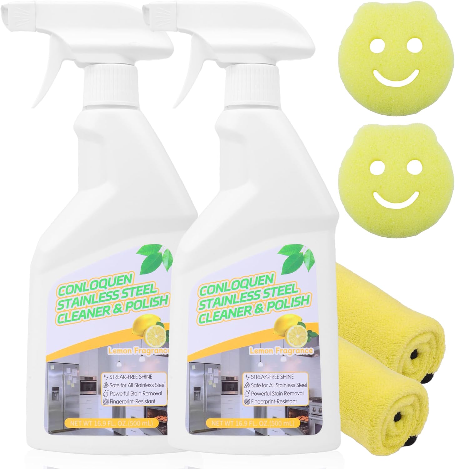 Conloquen stainless steel cleaner spray 2-pack set