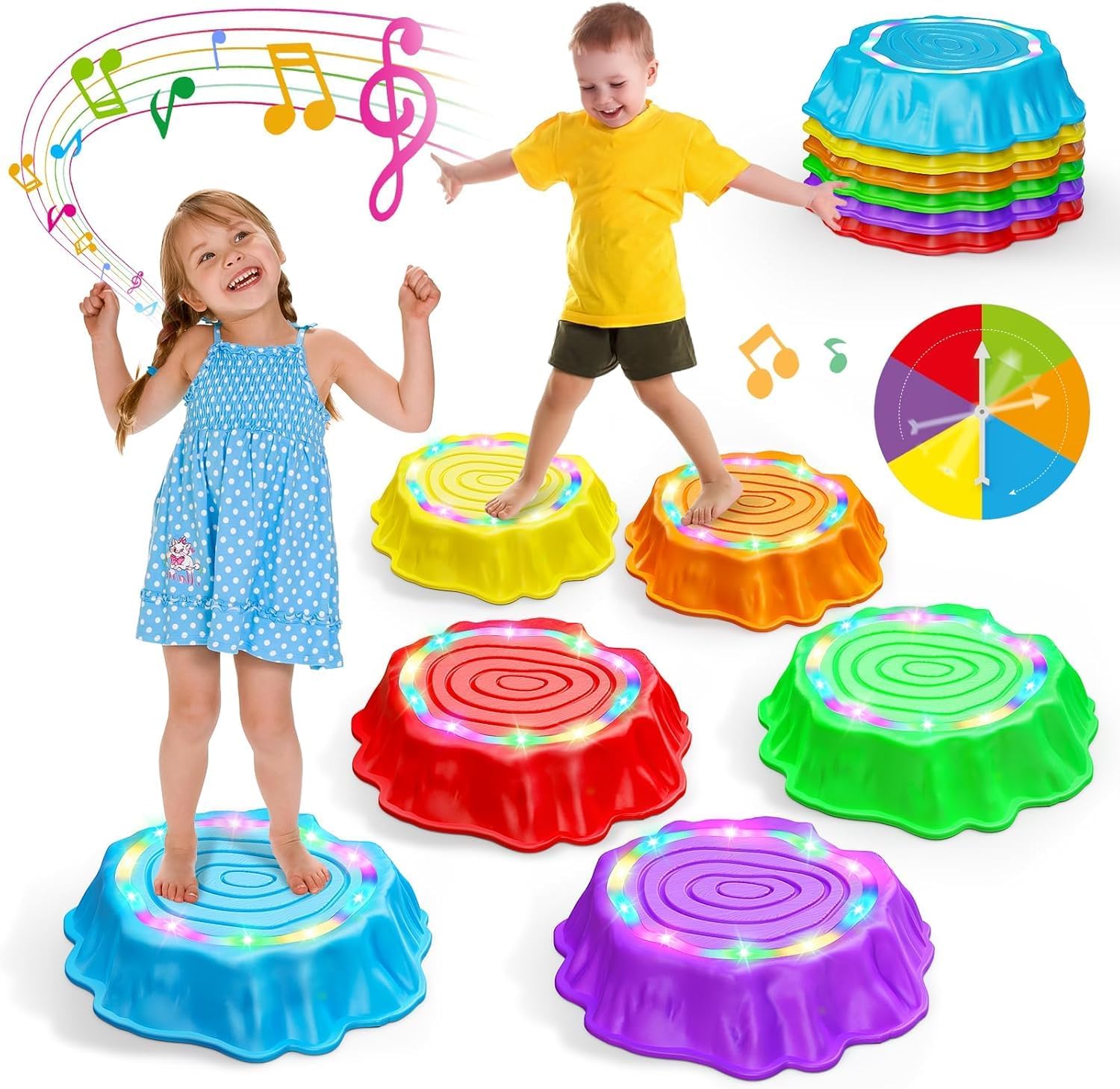 Flooyes 6 piece light up stepping stones set front view