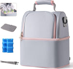 NCVI Breastmilk Bag with 2 Ice Pack, Keep Food Warm/Cold (Stripe) | Double Layer ,Fits 6 Bottles, Detachable & Large Capacity, Adjustable Strap,for Travel/Nursing Mom Daycare/Work/Picnic - Image 10