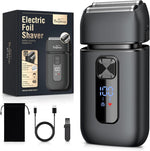 Brightup electric foil shaver for men front view showing LED display
