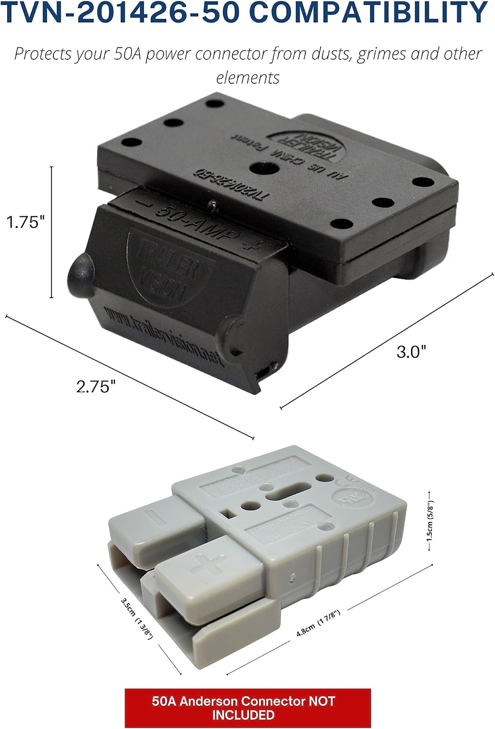 Trailer Vision black housing mount showing rear rubber seals