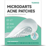 TEAWOO microdart acne patches 18 count box front view showcasing packaging design