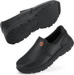 HISEA black work shoes angled lifestyle view