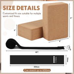 Liliful natural cork yoga blocks showing texture and dimensions