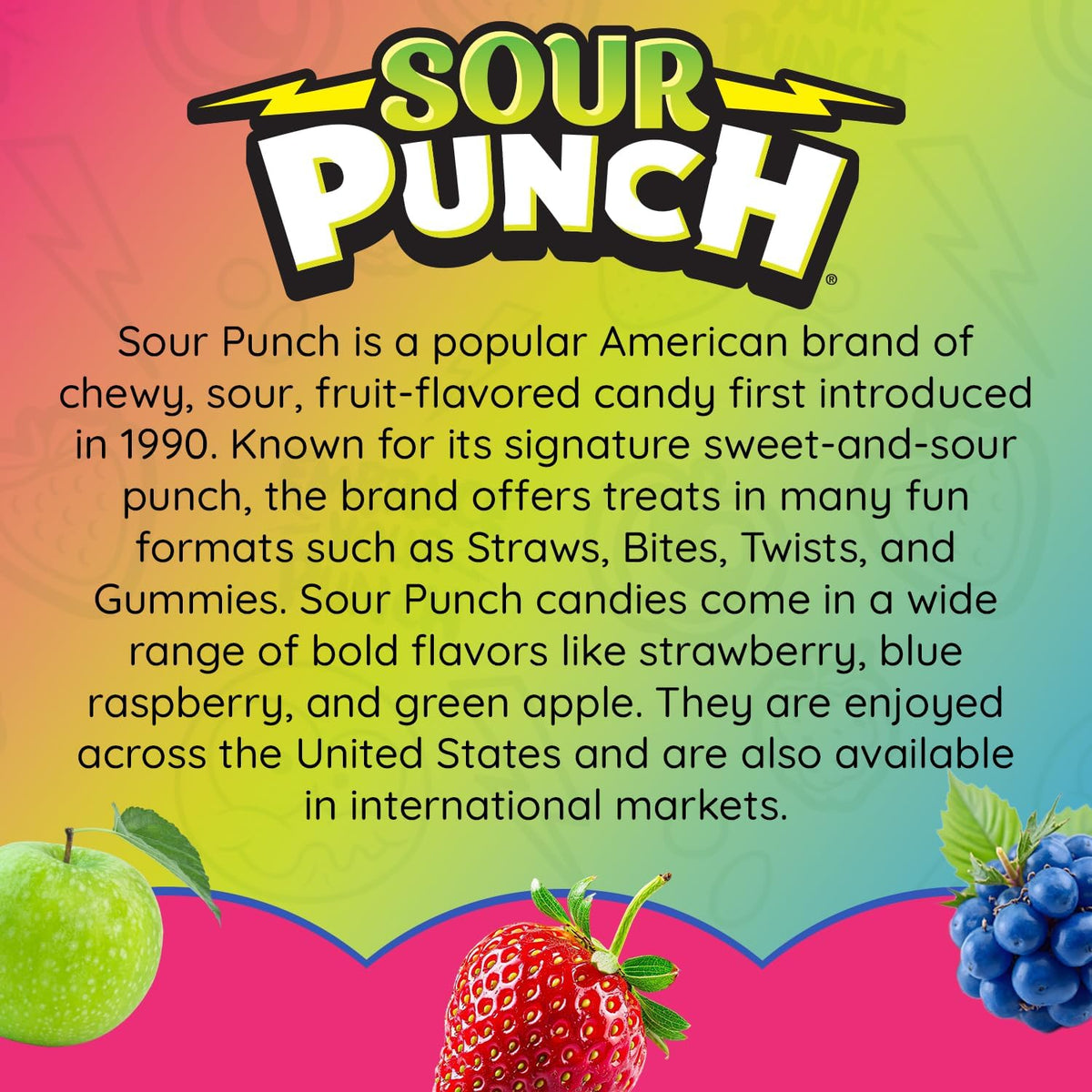 Sour Punch Taffy Chews imported USA candy bag size perspective