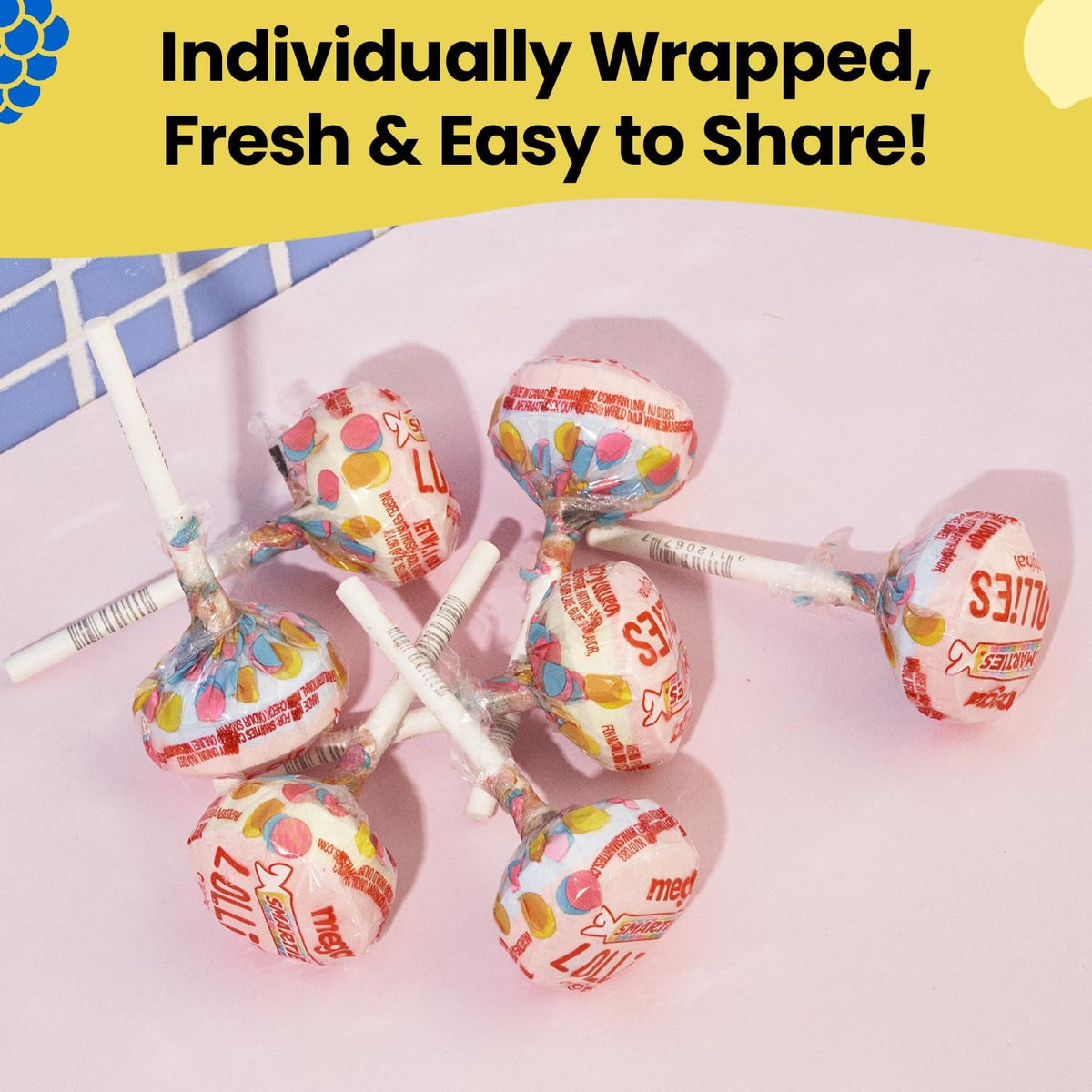 Smarties candy company authentic lollipops retail packaging