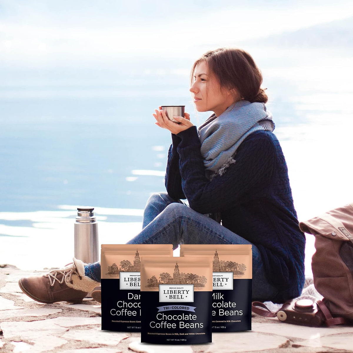Liberty Bell espresso coffee beans label details and weight