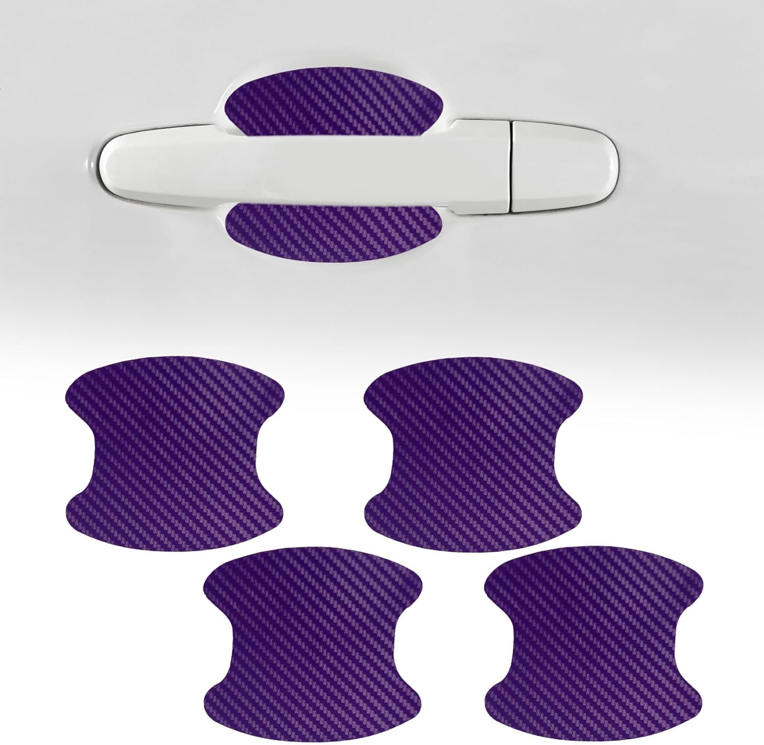 QZTYTY car door handle scratch protector purple four pieces front view