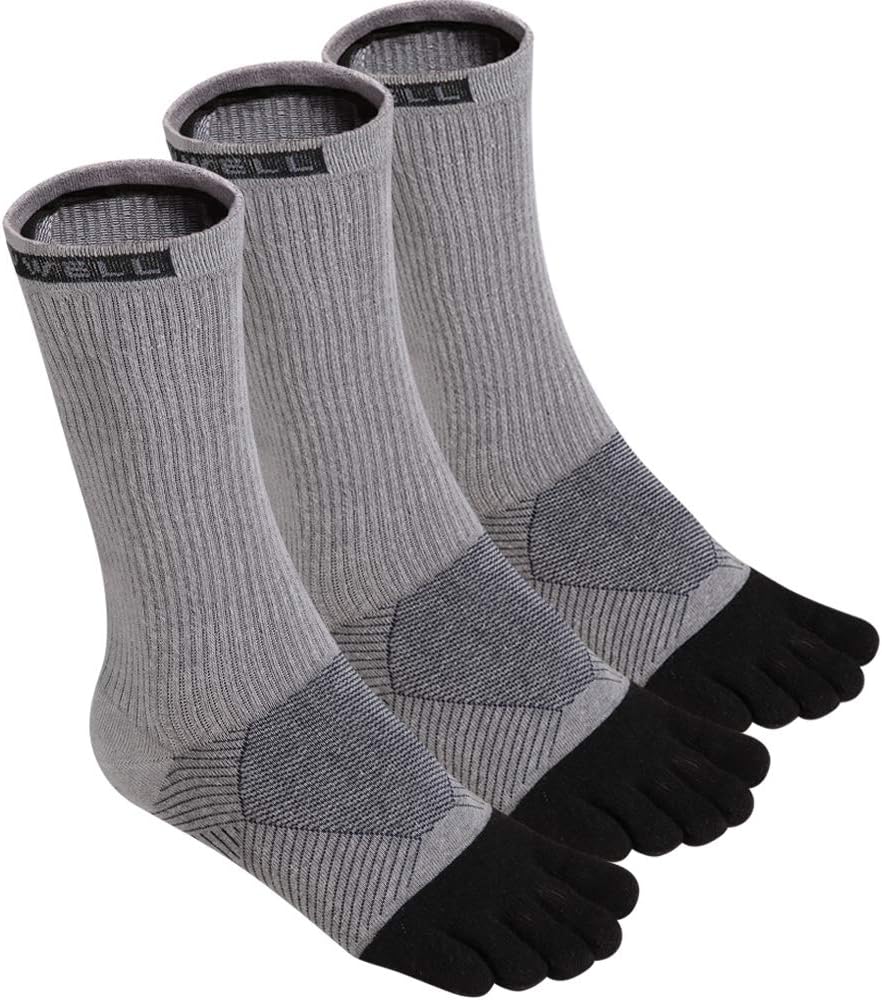 VWELL Toe Socks Crew for Men Women Cotton Five Finger Sock Running, 3 Pairs | Lightweight Mid Calf High Elastic Cuff Arch Support Athletic Anti-Blister Breathable Odor-free Soft Keep Fresh Comfort Hiking - Image 12