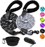 COOYOO 2 Pack Dog Leash 5 FT Heavy Duty - Comfortable Padded Handle - Reflective Dog Leash for Medium Large Dogs with Collapsible Pet Bowl - Image 12