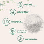 Chelated magnesium supplement container showing serving size details
