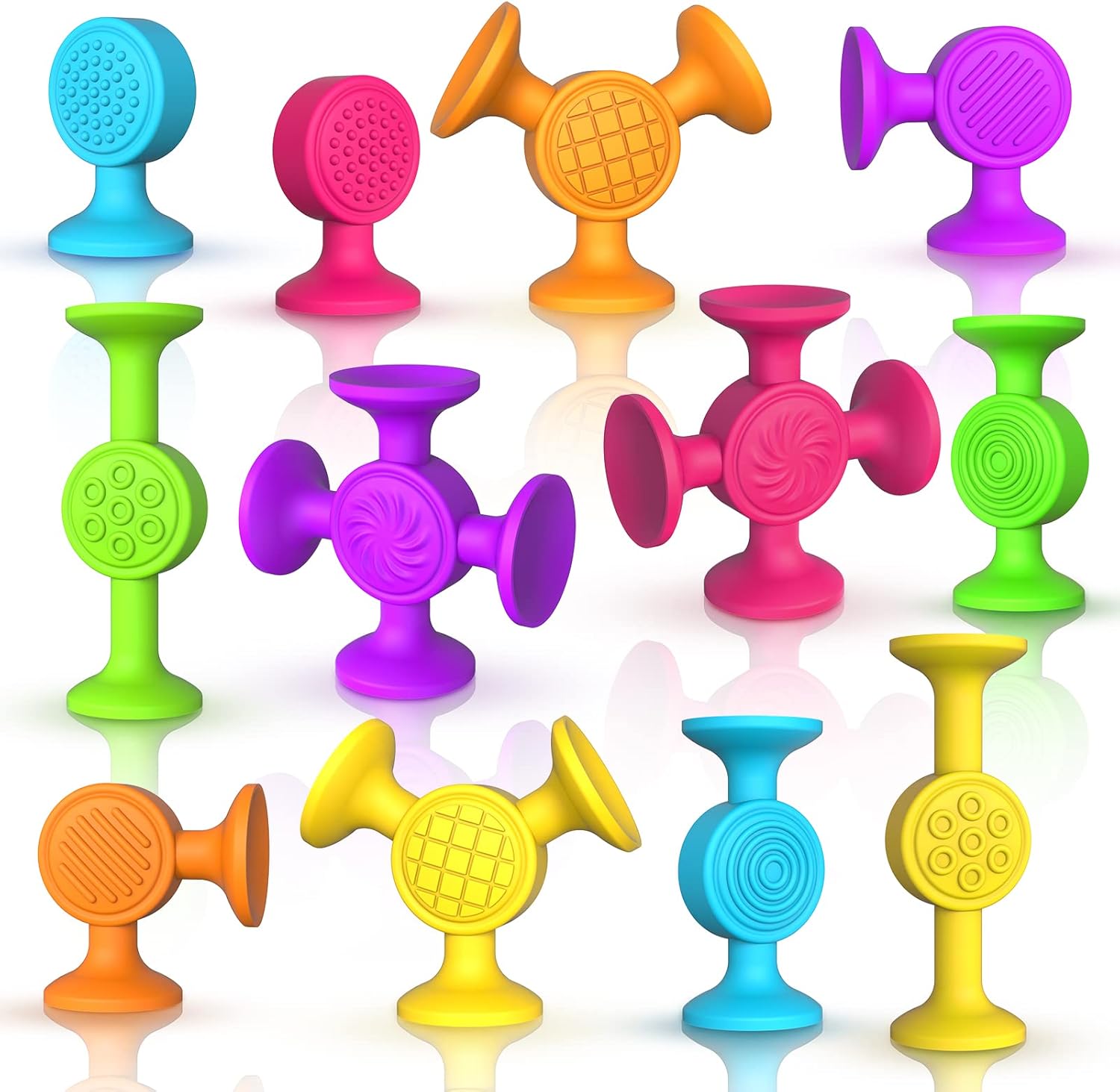Richtim 12-piece sensory suction cup bath toys set front view