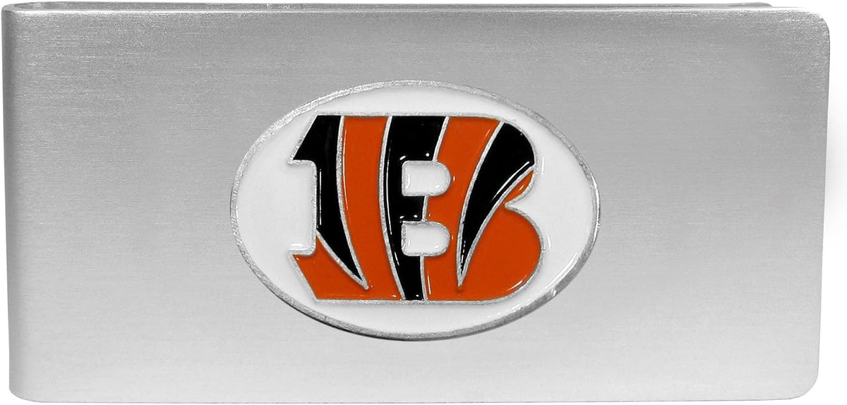 Siskiyou NFL brushed money clip front view showing enameled logo