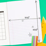 Side profile of Mead composition notebook showing paper thickness