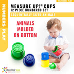 Bottom view of cups showing animal molds for dough play