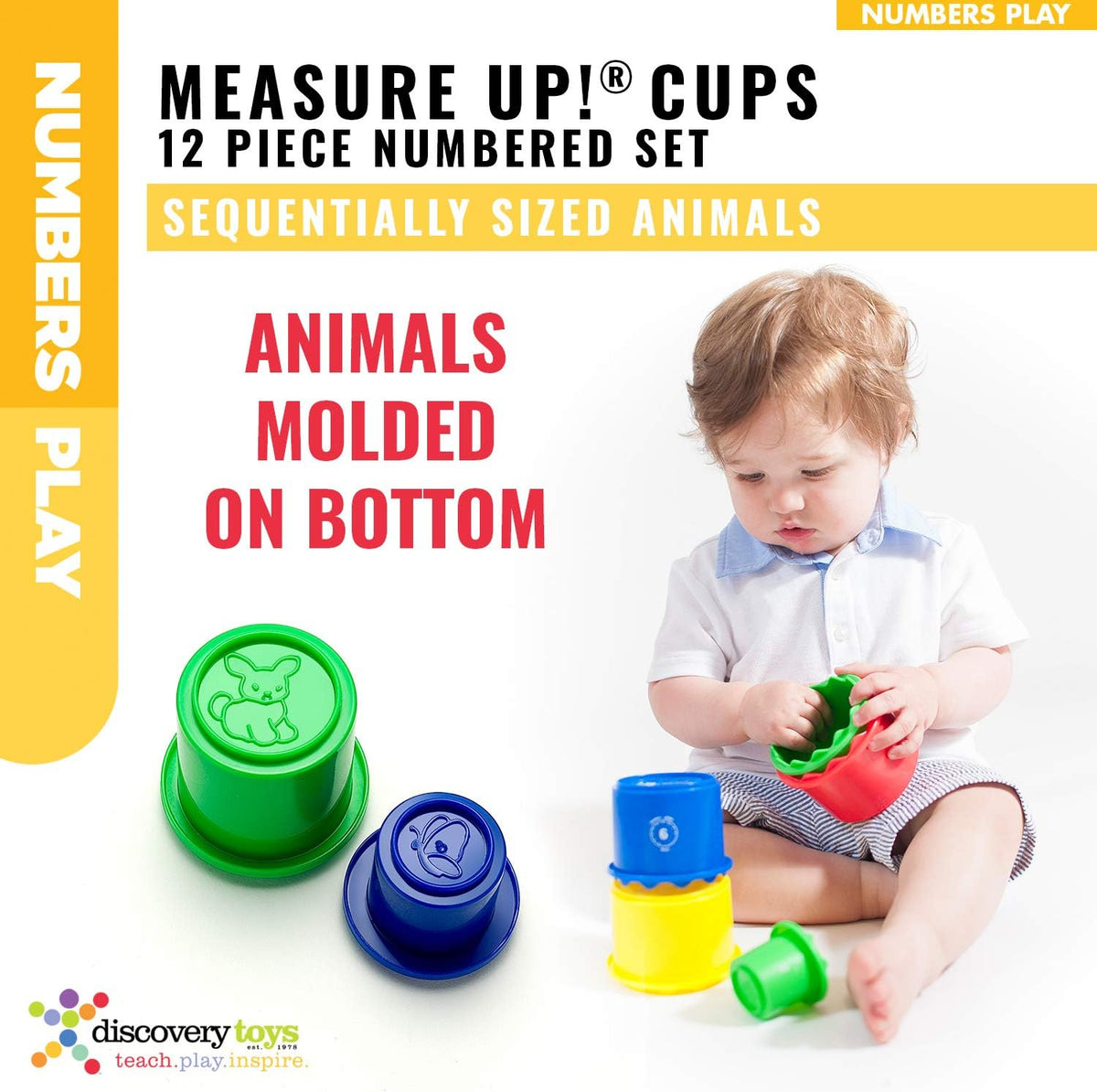 Bottom view of cups showing animal molds for dough play