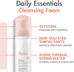 Avene Cleansing Foam back label with ingredients