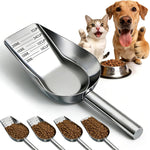 Mity Rain stainless steel dog food scoop side profile view