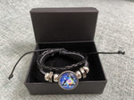 Lifestyle perspective of the religious adjustable bracelet worn on hand.