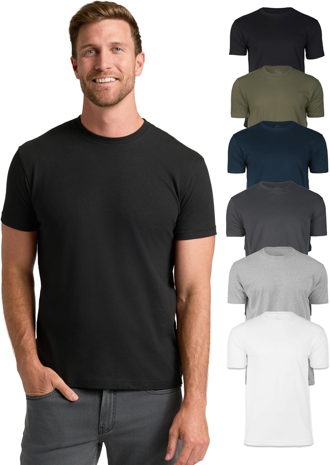 True Classic men short sleeve crew neck t shirt front view