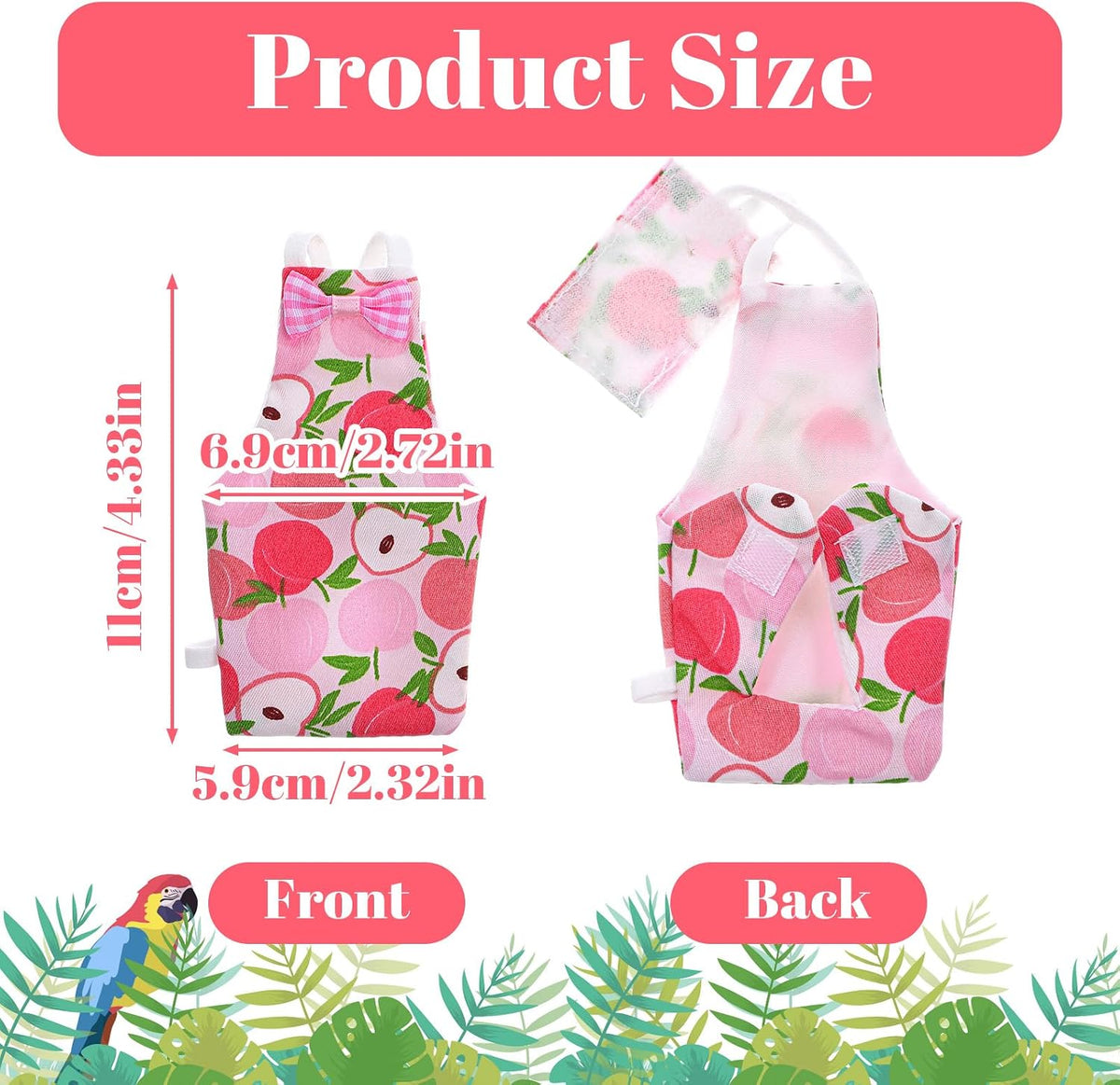 HJZHII parrot nappy pack with five distinct colorful fruit designs