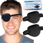 RIKEYO 3D adjustable eye patch front view showing contoured black design.
