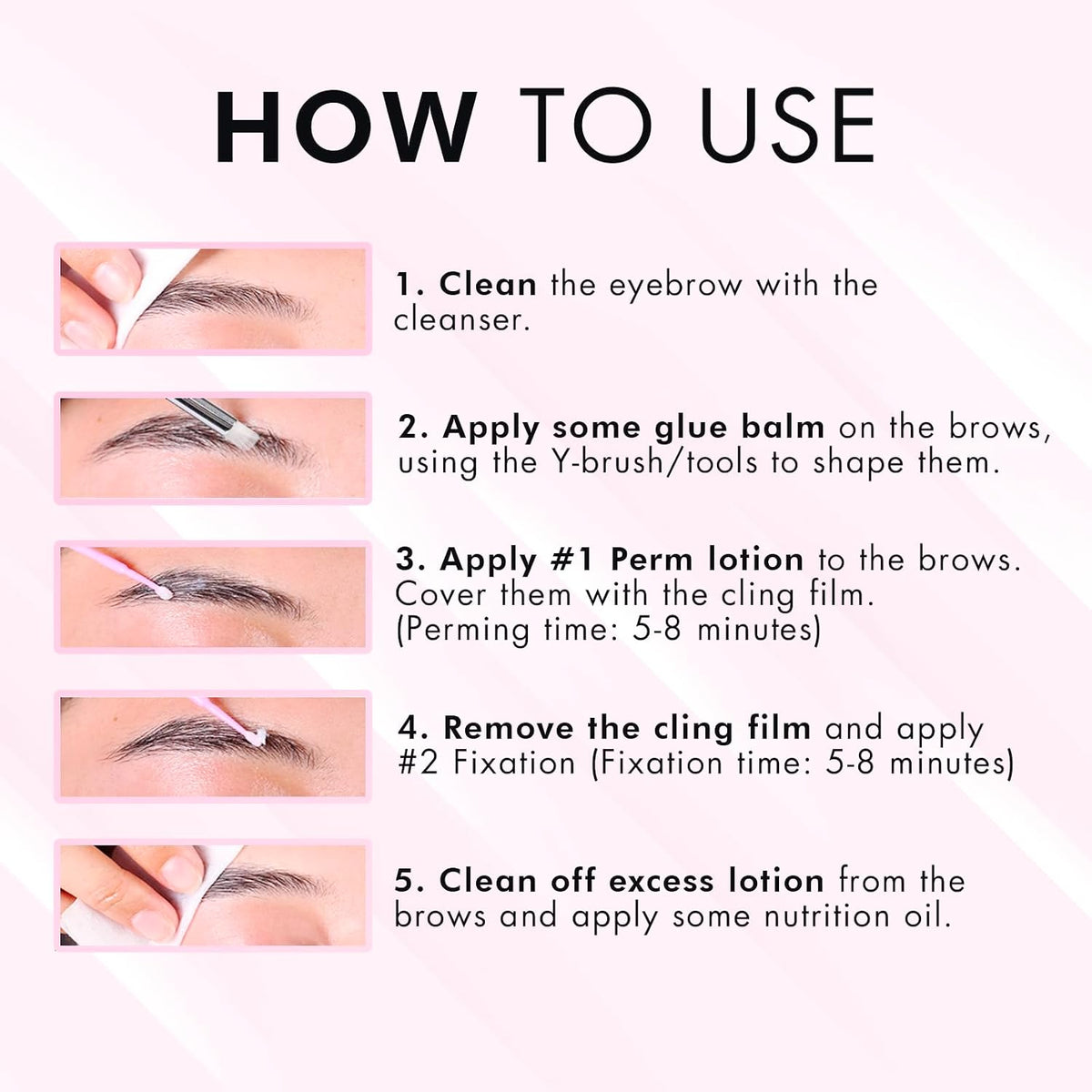 Bloomora brow lift kit components for professional use