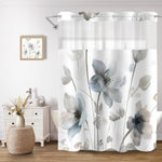 CTOTSYC no hook boho floral shower curtain front view