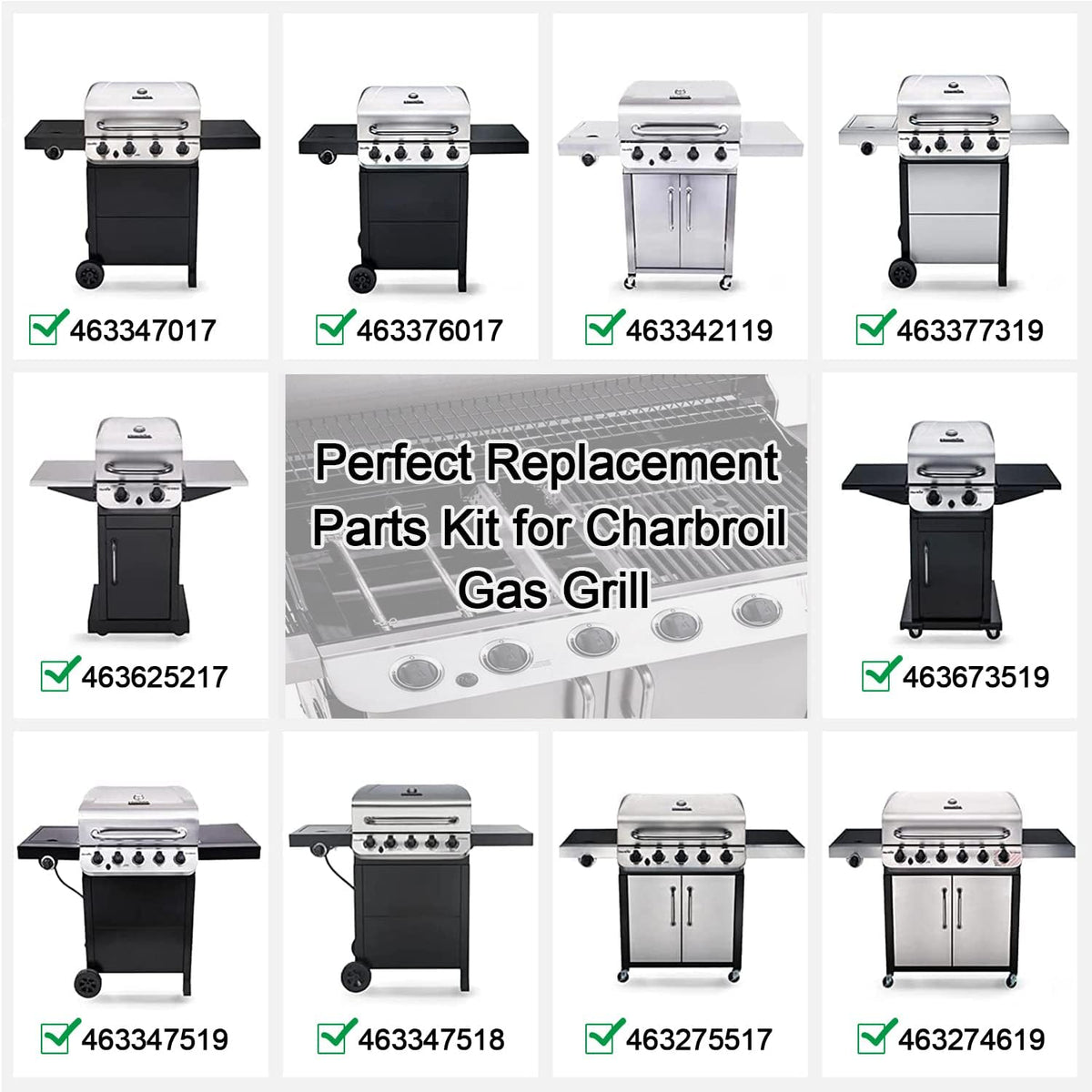 Stainless steel burner tubes for Charbroil grill