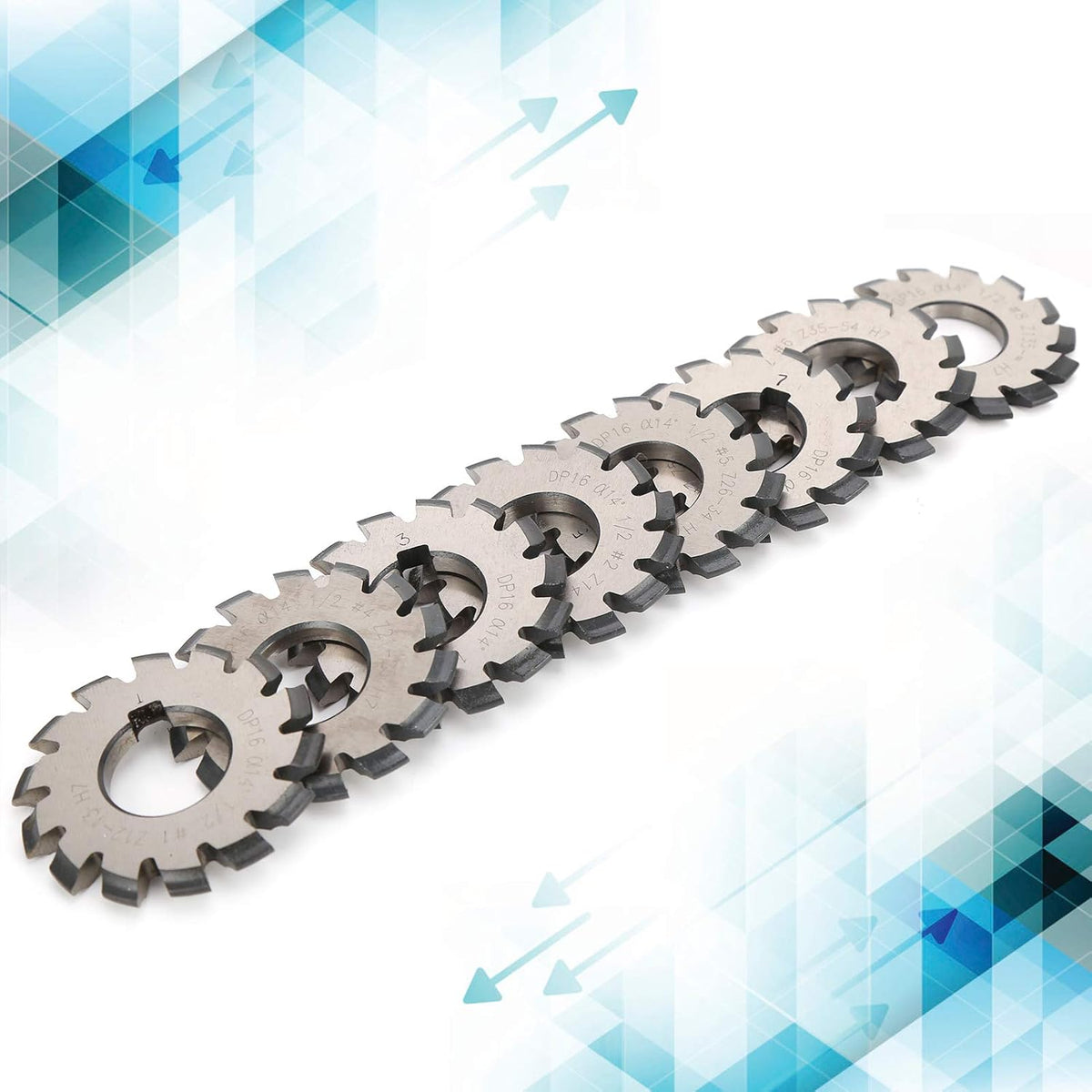 Involute Gear Milling Cutter Set Cutting Tools for Milling Machine HSS 14.5 Degree Pressure Angle 55mm OD 22mm Bore 8 Piece - Image 9