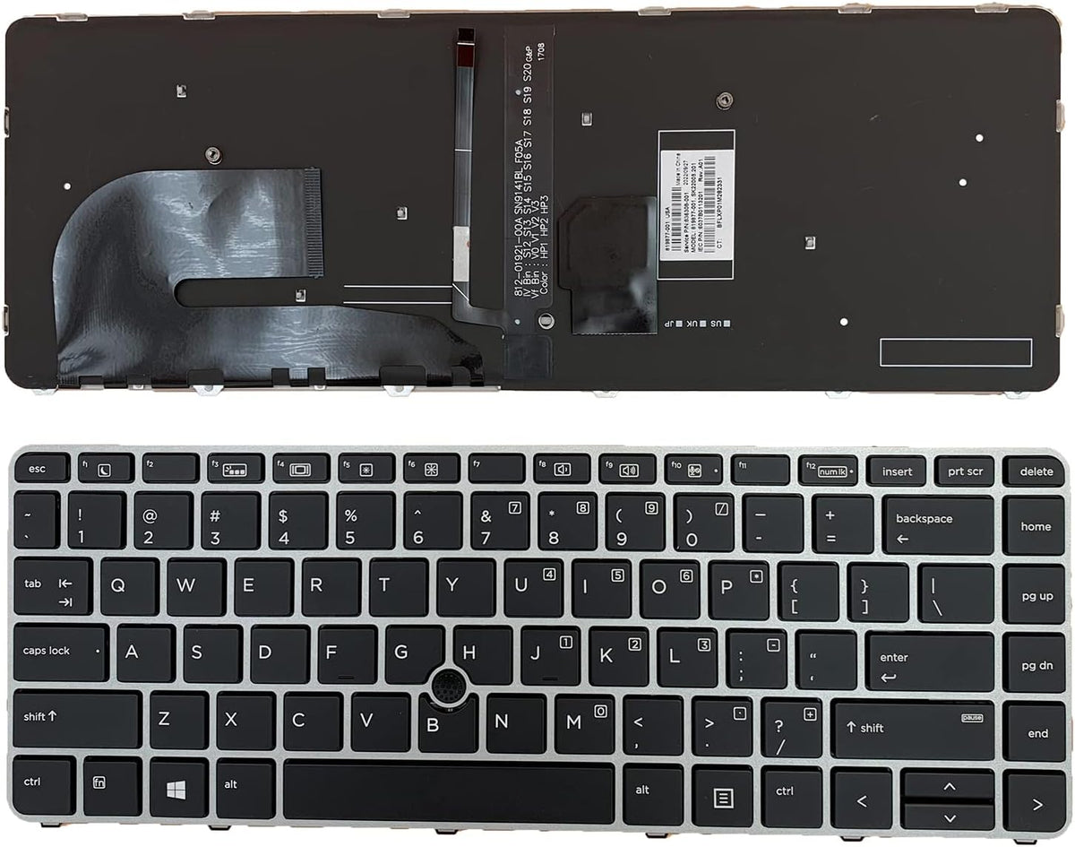 Tiugochr HP EliteBook replacement keyboard front view with US layout