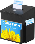xydled Suggestion Box with Key Lock, Wall-Mounted Donation Box, Black | Metal Ballot/Voting Box with 2 Keys and 50 Free Cards, Ideal for Office, Church, School, Home Use, 7.1" x 5.7" x 8.1" - Image 10
