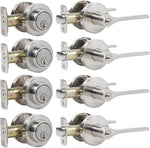 Front Door Lock Set, Exterior Door Handle with Deadbolt Lock, Exterior Door Lock Set, Doorknob with Lock and Key, Round Entry Door Locksets, Satin Nickel (All Keyed Alike) 1Pack - Image 11