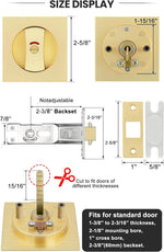 Goldenwarm square pocket door privacy lock installed on wooden door