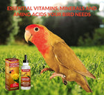 High potency pet bird vitamin and mineral liquid formula packaging details