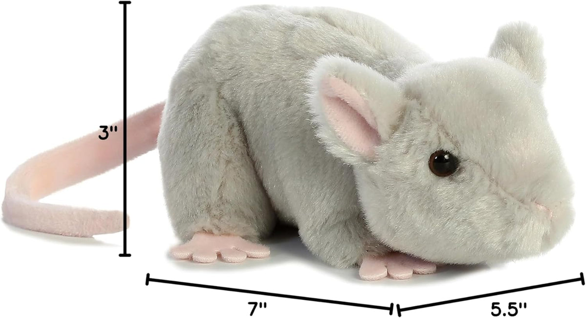 Close up of Aurora Mini Flopsie mouse face and embroidered features