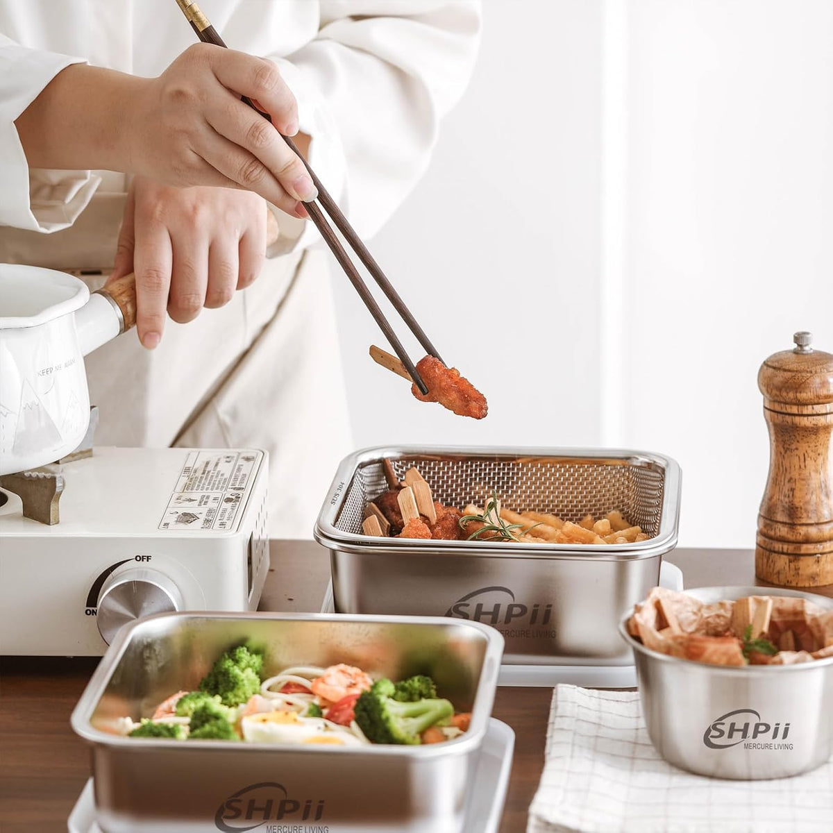 SHPii kitchen tool set disassembled parts display