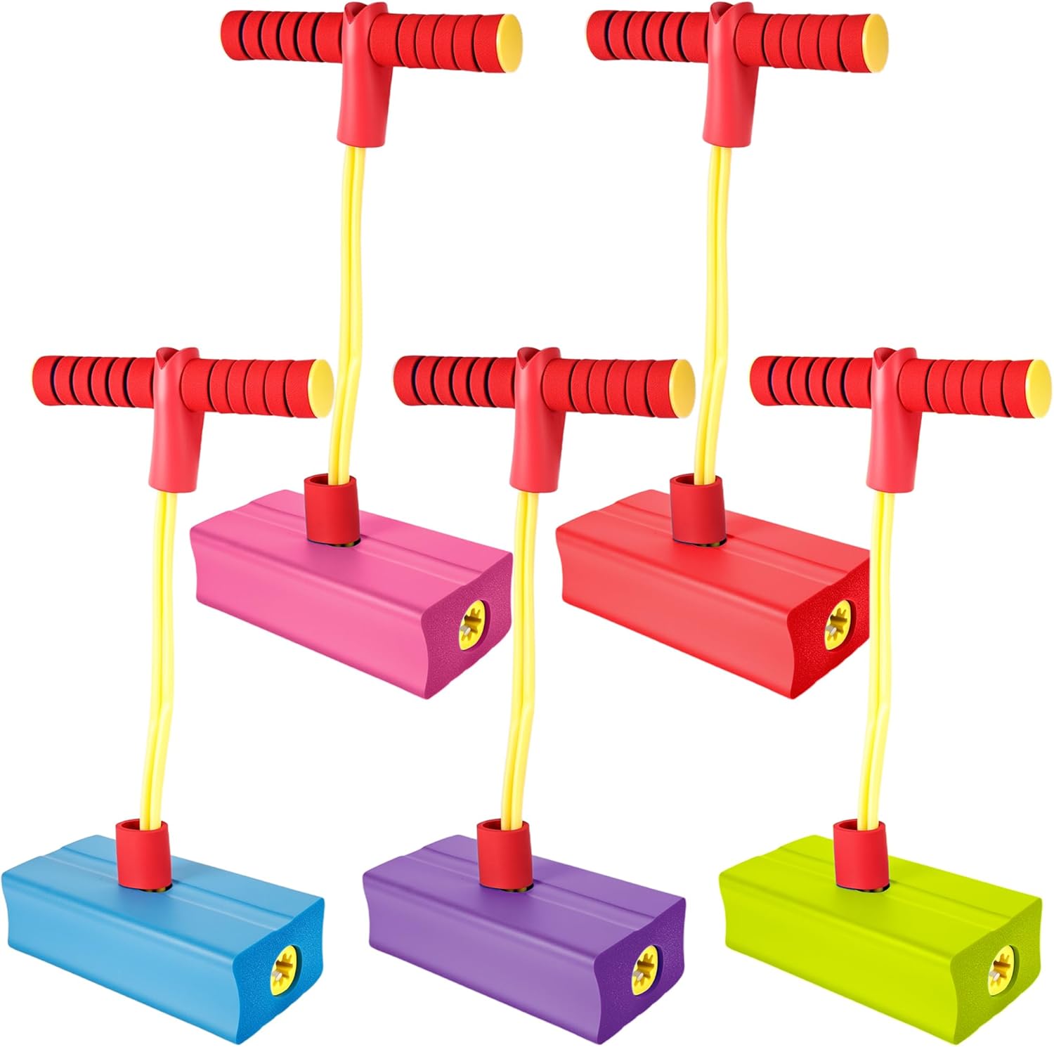 Nyalkaran Import Export foam pogo jumper front view showing multi color base